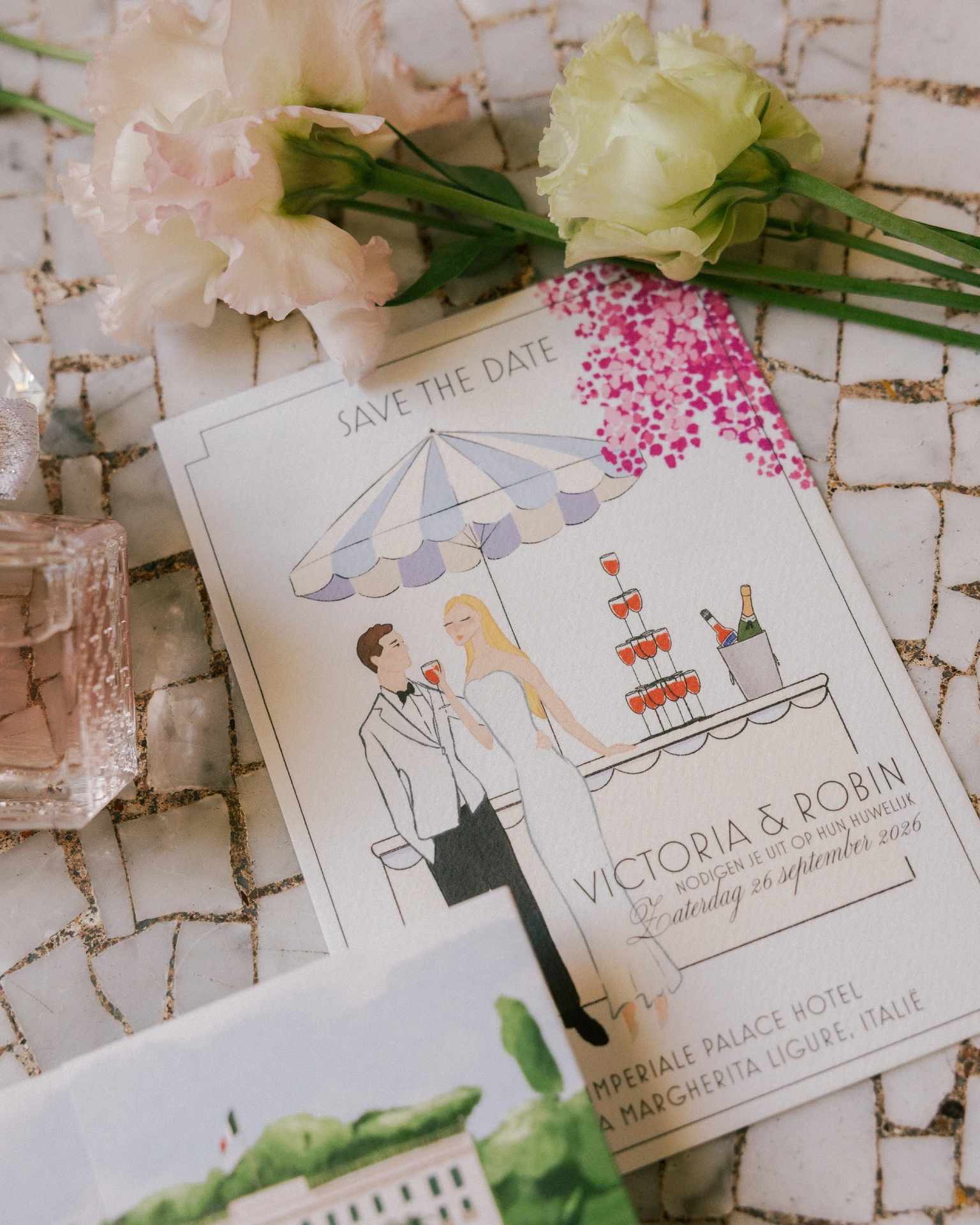 save the date custom geillustreerd